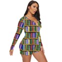 Books On A Shelf Long Sleeve Boyleg Swimsuit View3