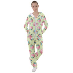 Colorful Easter Eggs Pattern Green Women s Tracksuit by TetiBright