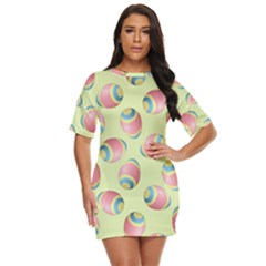 Colorful Easter Eggs Pattern Green Just Threw It On Dress