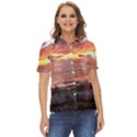 Tropical Sunset Women s Short Sleeve Double Pocket Shirt View1