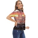 Tropical Sunset Women s Short Sleeve Double Pocket Shirt View2