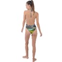 Aerial View Of Mountain And Body Of Water Backless Halter One Piece Swimsuit View2