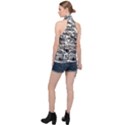 Old Civilization Halter Asymmetric Satin Top View2