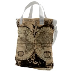 World Map - Nova Delineatio Totius Orbis Terrarum -  1659-1733 Canvas Messenger Bag
