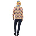 Wavey shapes pattern                                                              Women Hooded Front Pocket Windbreaker View2