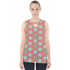 Hexagons And Stars Pattern                                                                Cut Out Tank Top