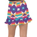 Pastel shapes rows on a purple background                                                                   Fishtail Mini Chiffon Skirt View2