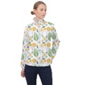 Flowers on a white background pattern                                                                    Women Half Zip Windbreaker View1