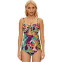 Retro chaos                                                             Knot Front One-Piece Swimsuit View1