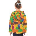 Retro colors puzzle pieces                                                                       Kids  Hooded Puffer Jacket View2