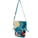 Waves Ocean Sea Abstract Whimsical (2) Folding Shoulder Bag View1
