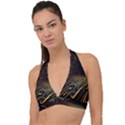 Data Technology Coding Pattern Halter Plunge Bikini Top View1