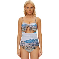 Trentino Alto Adige, Italy  Knot Front One-piece Swimsuit