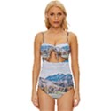 Trentino Alto Adige, Italy. Knot Front One-Piece Swimsuit View1