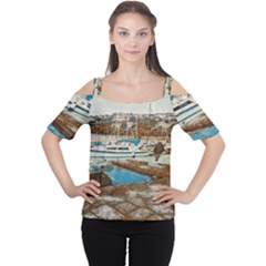 Alone On Gardasee, Italy  Cutout Shoulder Tee