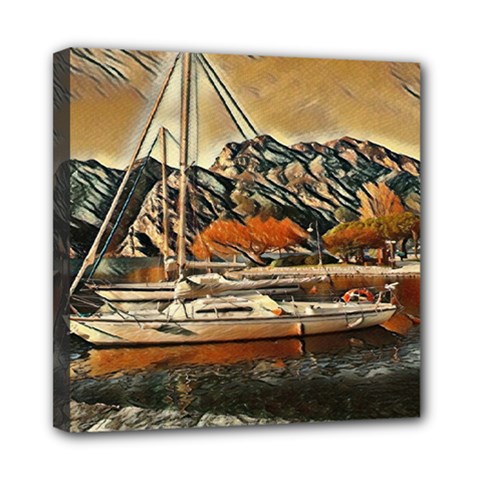 Art Boats Garda, Italy  Mini Canvas 8  X 8  (stretched)