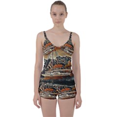 Art Boats Garda, Italy  Tie Front Two Piece Tankini