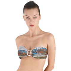Boats On Lake Garda, Italy  Twist Bandeau Bikini Top