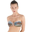 Boats on Lake Garda, Italy. Twist Bandeau Bikini Top View1