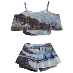 Ducks On Gardasee Kids  Off Shoulder Skirt Bikini