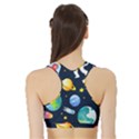 Space Galaxy Seamless Background Sports Bra with Border View2