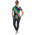 Pattern Abstract Geometric Design Short Sleeve Zip Up Jacket View2