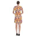 Chickens Pixel Pattern - Version 1b Short Sleeve V-neck Flare Dress View2