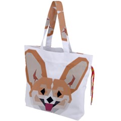 Cardigan Corgi Face Drawstring Tote Bag