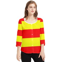 Aust Agder Flag Chiffon Quarter Sleeve Blouse