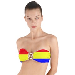 Budapest Flag Twist Bandeau Bikini Top