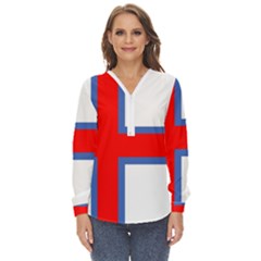 Faroe Zip Up Long Sleeve Blouse
