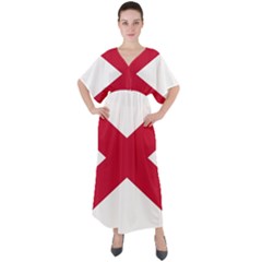 Anglo Irish Flag V-neck Boho Style Maxi Dress