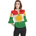 Kurdistan Flag Loose Horn Sleeve Chiffon Blouse View1