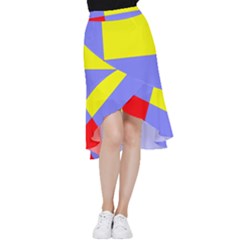 Nitriansky Flag Frill Hi Low Chiffon Skirt