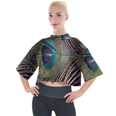 Peacock Mock Neck Tee