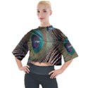 Peacock Mock Neck Tee View1