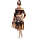A Cat Sitting On Top Of A Cake Covered In Chocolate Low Kids  Midi Sailor Dress View2