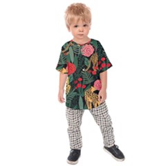 Leopardrose Kids  Raglan Tee