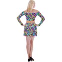 Background Color Off Shoulder Top with Mini Skirt Set View2