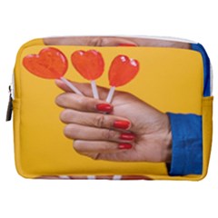 Valentine Day Lolly Candy Heart Make Up Pouch (medium) by artworkshop