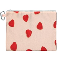Valentine Day Pattern Logo Heart Canvas Cosmetic Bag (xxxl) by artworkshop