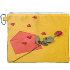 Valentine Day Heart Flower Gift Canvas Cosmetic Bag (xxxl) by artworkshop