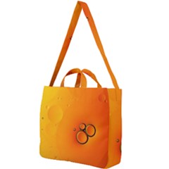 Wallpaper Liquid Bubbles Macro Orange Bright Square Shoulder Tote Bag by artworkshop