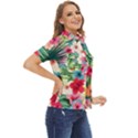 Tropical Summer  Women s Short Sleeve Double Pocket Shirt View2