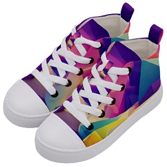 Abstract Geometric Landscape Art Kids  Mid-top Canvas Sneakers