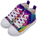 Abstract Geometric Landscape Art Kids  Mid-Top Canvas Sneakers View2