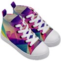 Abstract Geometric Landscape Art Kids  Mid-Top Canvas Sneakers View3