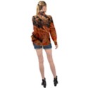 Painting Wallpaper High Neck Long Sleeve Chiffon Top View2
