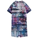 Splattered Paint On Wall Kids  Boyleg Half Suit Swimwear View2