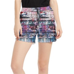 Splattered Paint On Wall Women s Runner Shorts